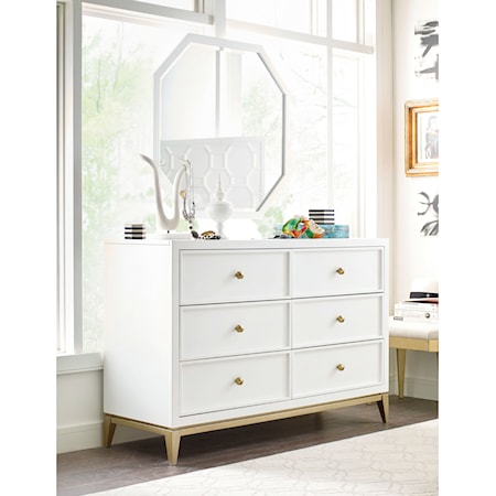 Dresser and Mirror Set